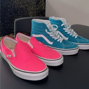 Neon PINK & Teal Vans ~